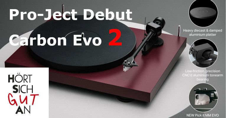 Pro-Ject Debut Evo 2 Plattenspieler in verschiedenen Farben, präsentiert von HSGA Bielefeld.